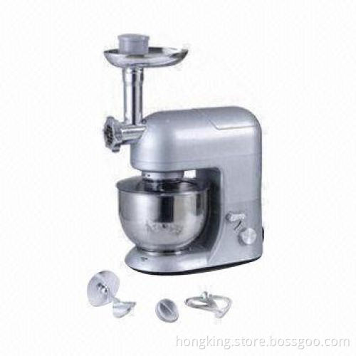 Food Mixer with Meat Grinder and Transparent Bowl Cover, Safety Lock, 800 and 1,500W Power